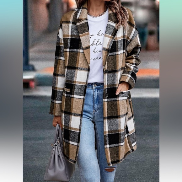 Long plaid jacket - Picture 6 of 8